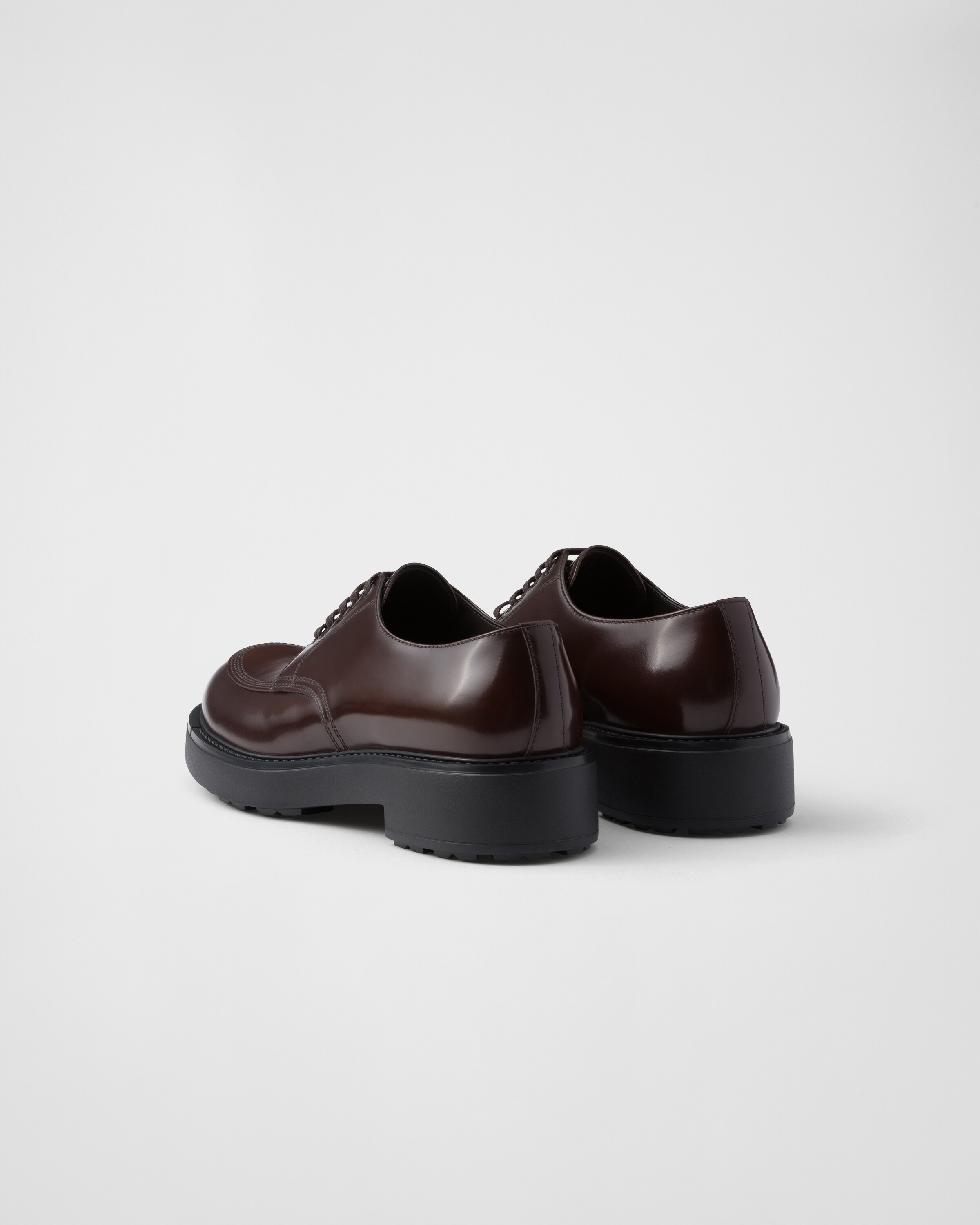 PRADA プラダブラッシュドレザーダービーシューズ 8.5 2EG445