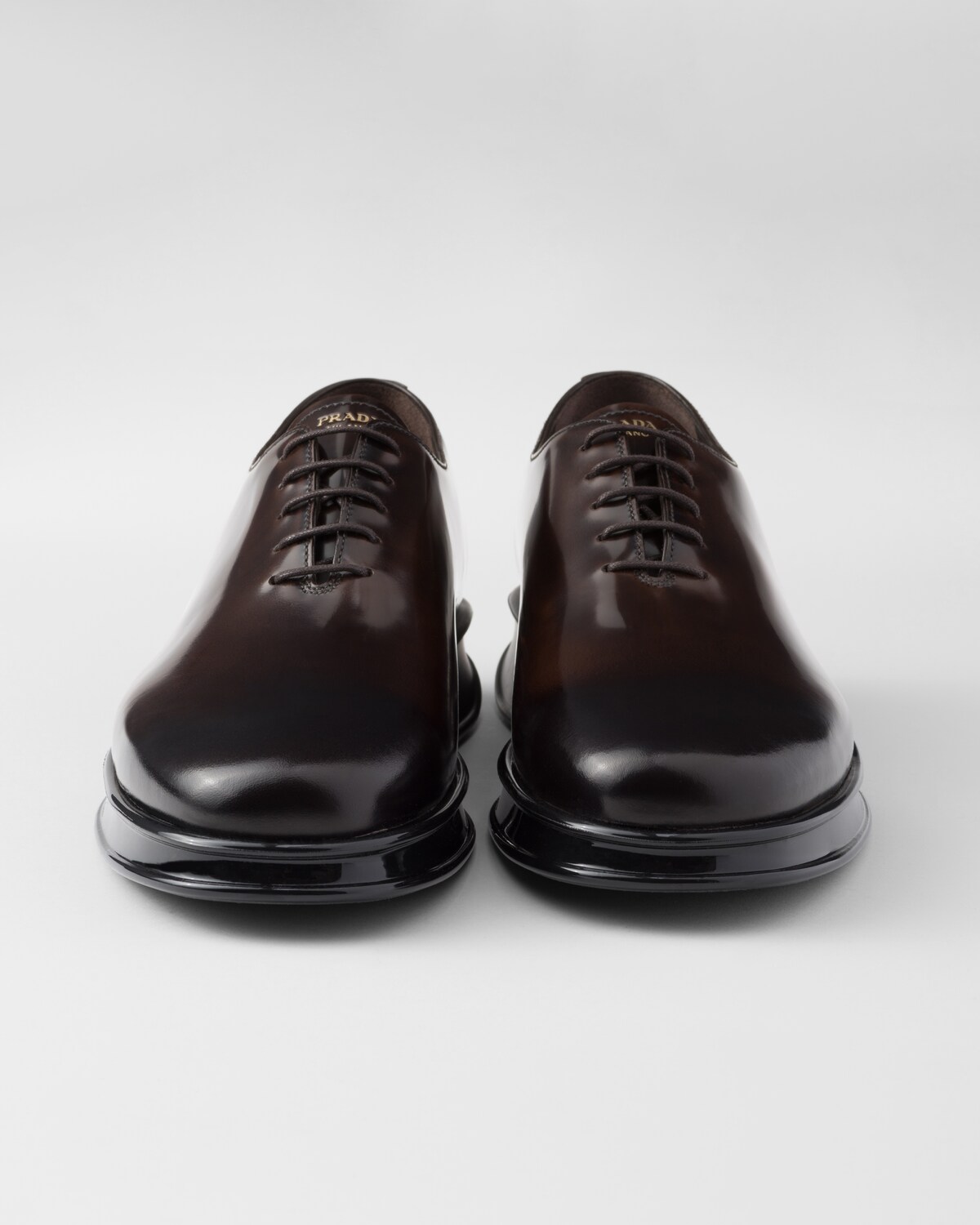 Prada Women Caramel Leather Lace-Up Shoes