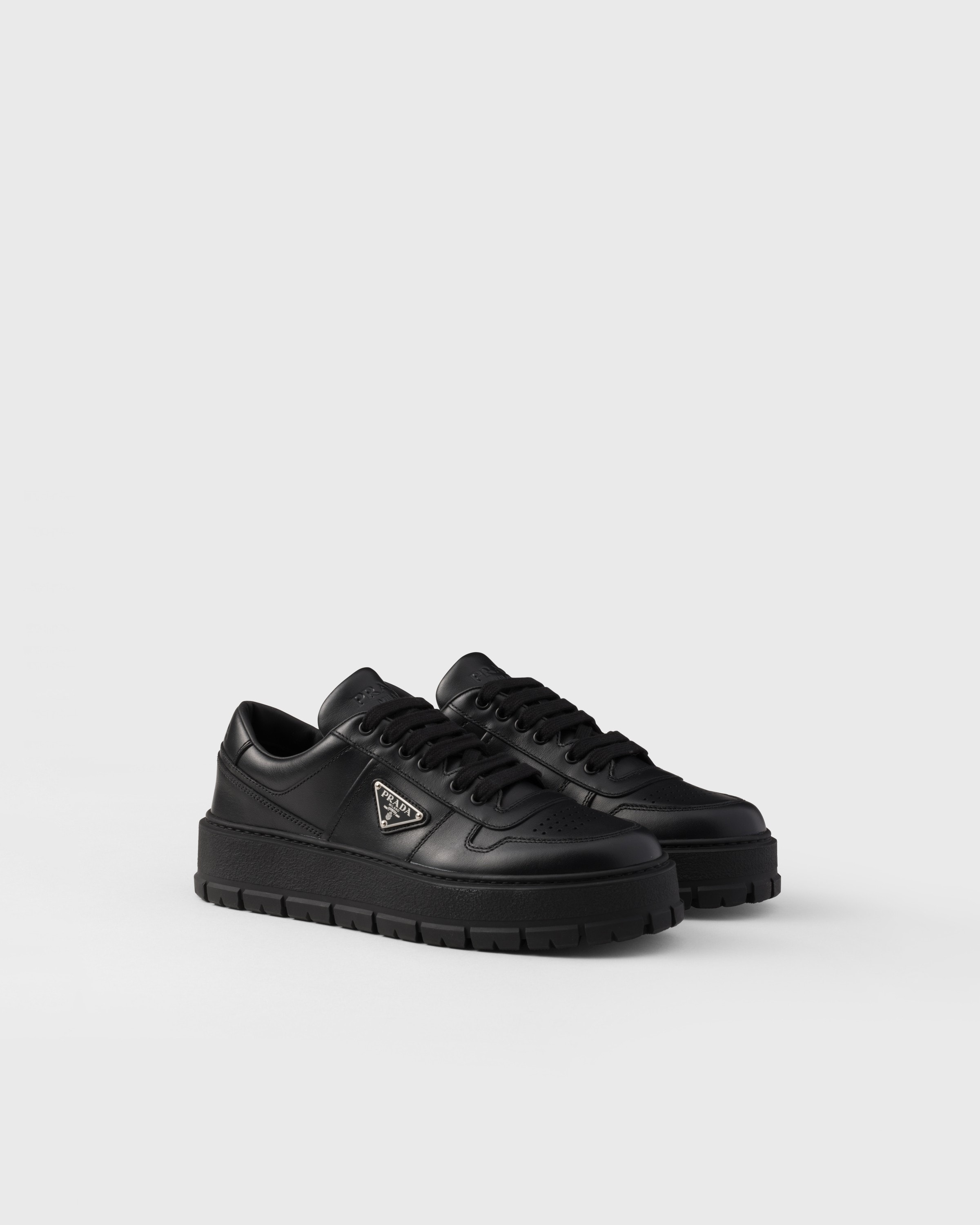 Black Leather Sneakers PRADA