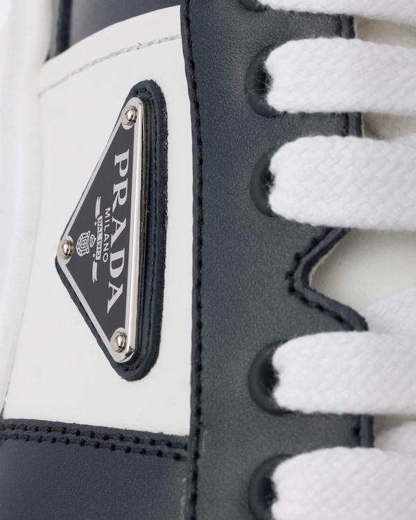 Leather sneakers - BLANCO+AZUL ULTRAMARINO Leather sneakers - BLANCO+AZUL ULTRAMARINO