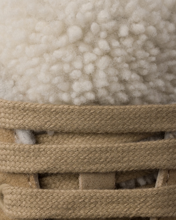 Faded suede laced sneakers - Ecru Faded suede laced sneakers - Ecru