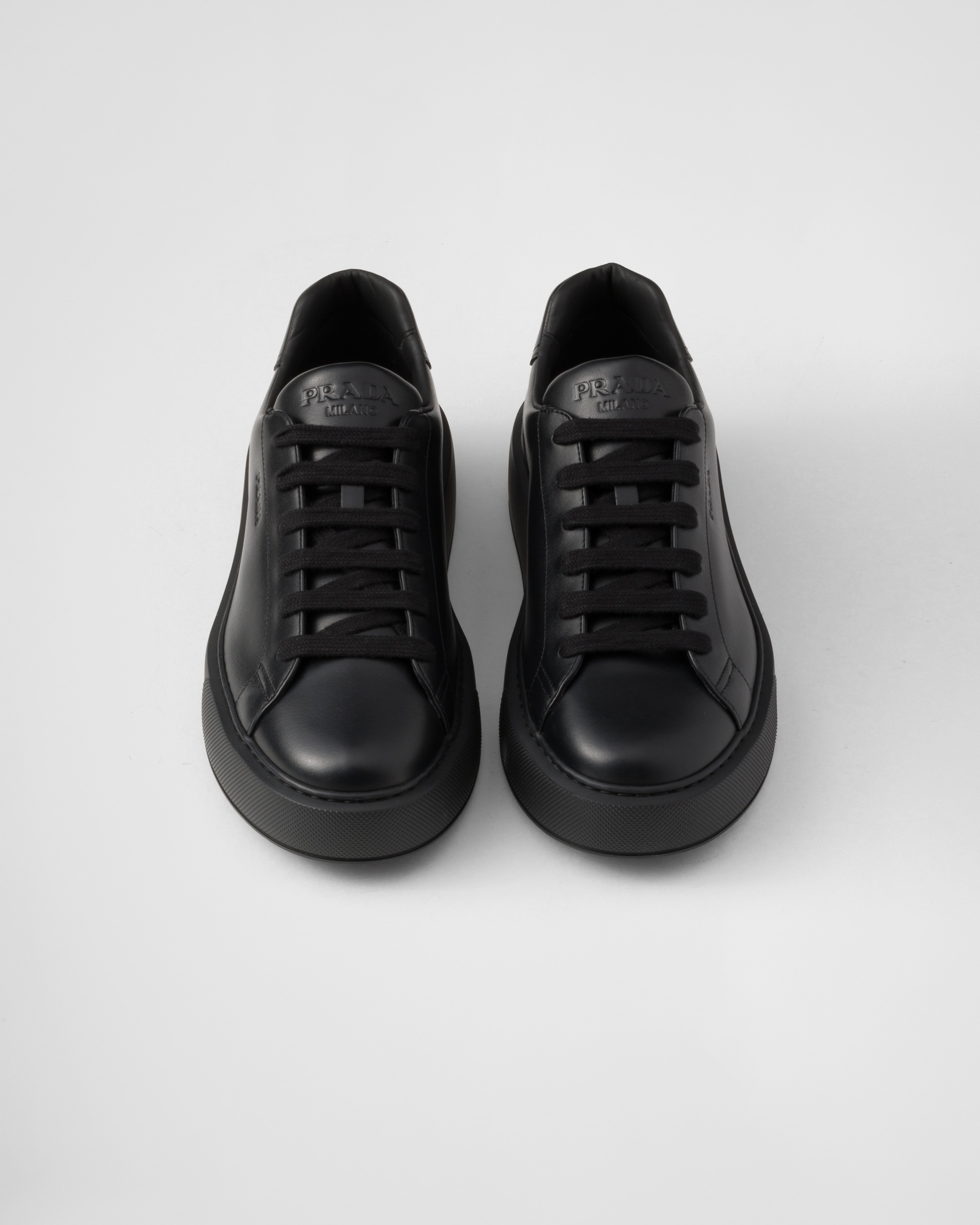 Prada black leather sneakers outlet