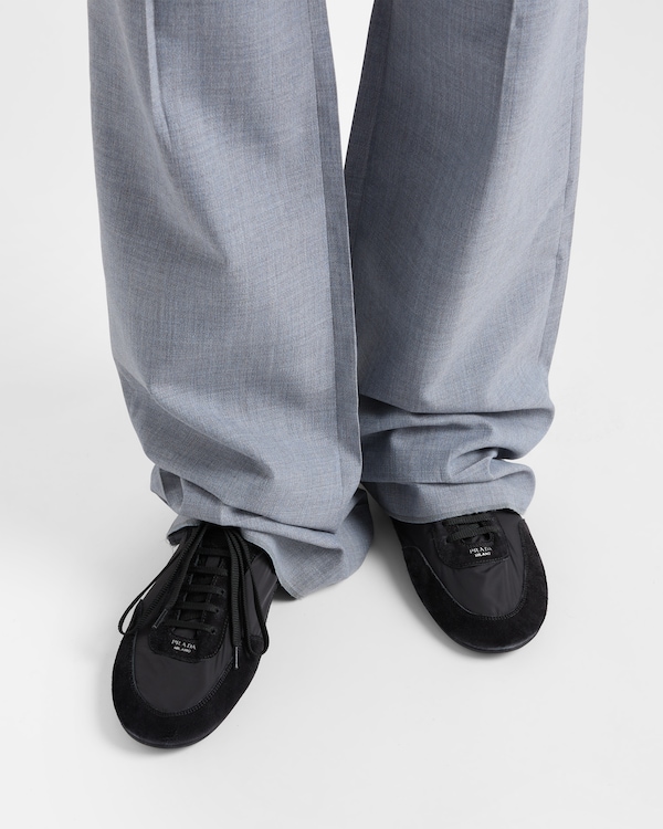 Collapse Re-Nylon and suede elasticized sneakers Collapse Re-Nylon and suede elasticized sneakers