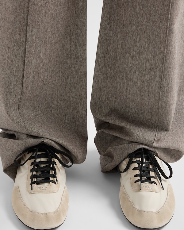 Collapse Re-Nylon and suede elasticized sneakers Collapse Re-Nylon and suede elasticized sneakers