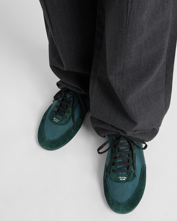 Collapse Re-Nylon and suede elasticized sneakers Collapse Re-Nylon and suede elasticized sneakers