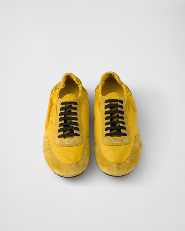 Collapse Re-Nylon and suede elasticized sneakers Collapse Re-Nylon and suede elasticized sneakers