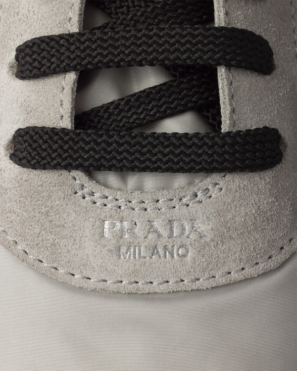 Collapse Re-Nylon and suede elasticized sneakers Collapse Re-Nylon and suede elasticized sneakers
