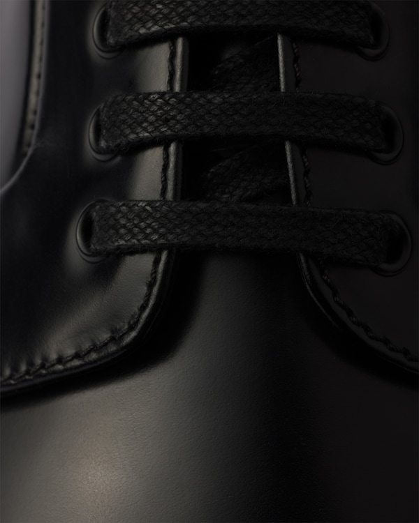 Brushed leather lace-up shoes - Black Brushed leather lace-up shoes - Black