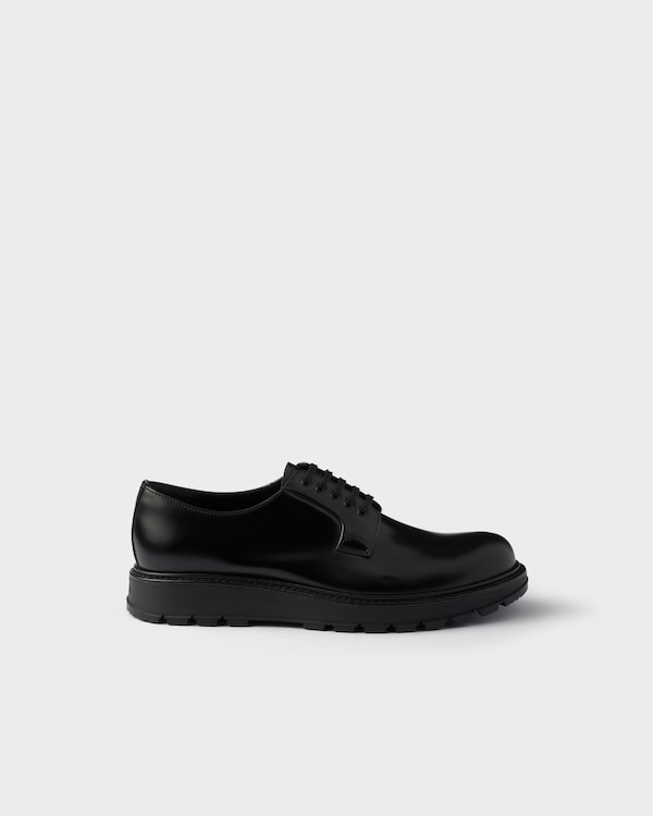 Brushed leather lace-up shoes - Black Brushed leather lace-up shoes - Black