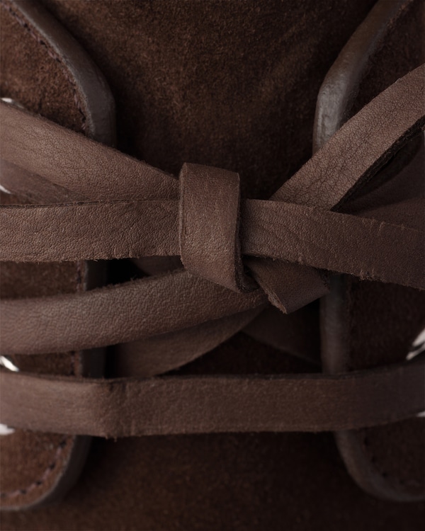 Suede boat shoes with laces - Dark Brown Suede boat shoes with laces - Dark Brown