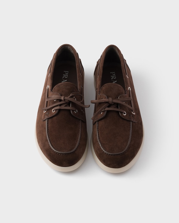 Suede boat shoes with laces - Dark Brown Suede boat shoes with laces - Dark Brown