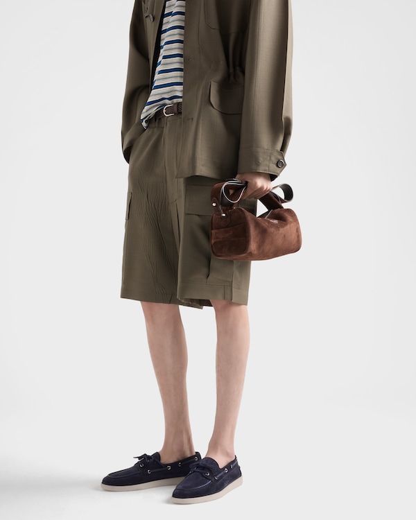 حذاء إبحار من الجلد السويدي مع أربطة - أزرق حذاء إبحار من الجلد السويدي مع أربطة - أزرق