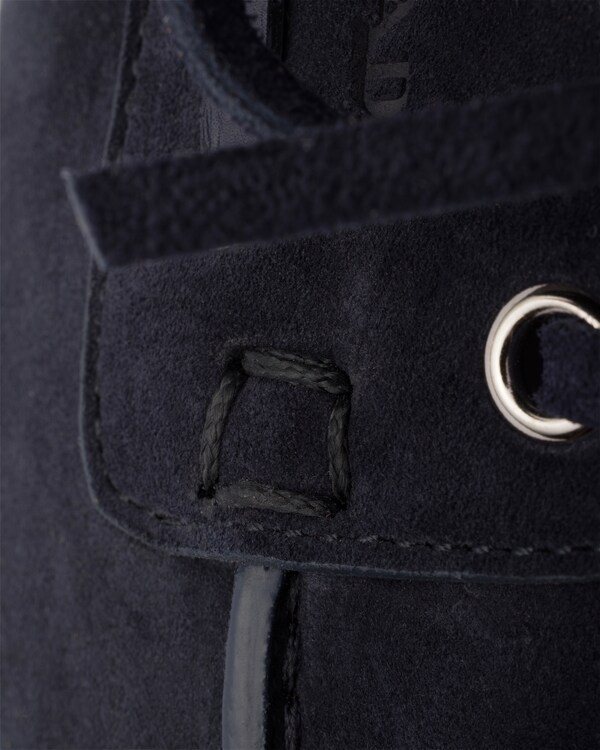 حذاء إبحار من الجلد السويدي مع أربطة - أزرق حذاء إبحار من الجلد السويدي مع أربطة - أزرق