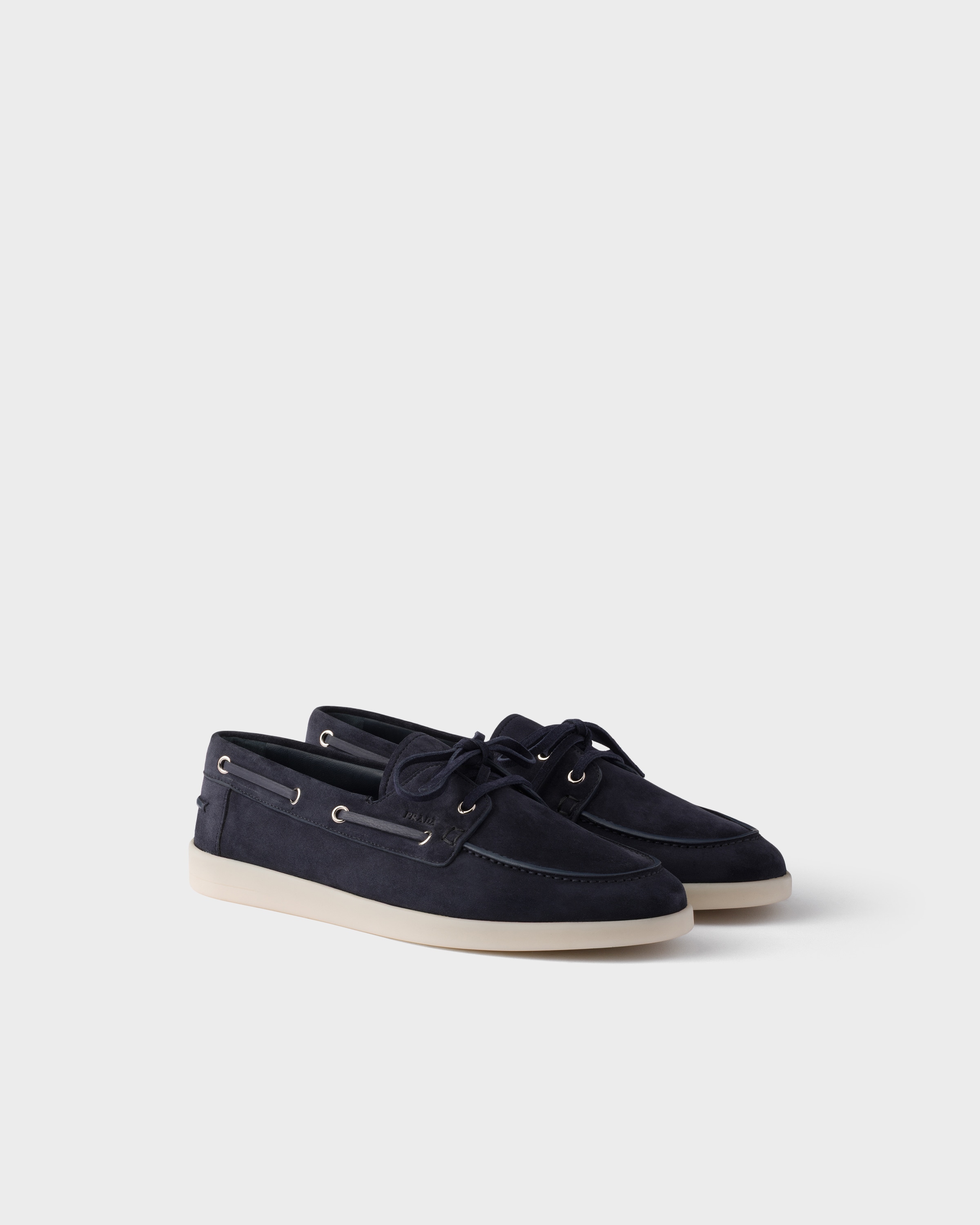 Suede boat shoes with laces