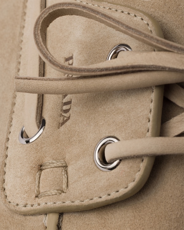 Suede boat shoes with laces - Desert Suede boat shoes with laces - Desert