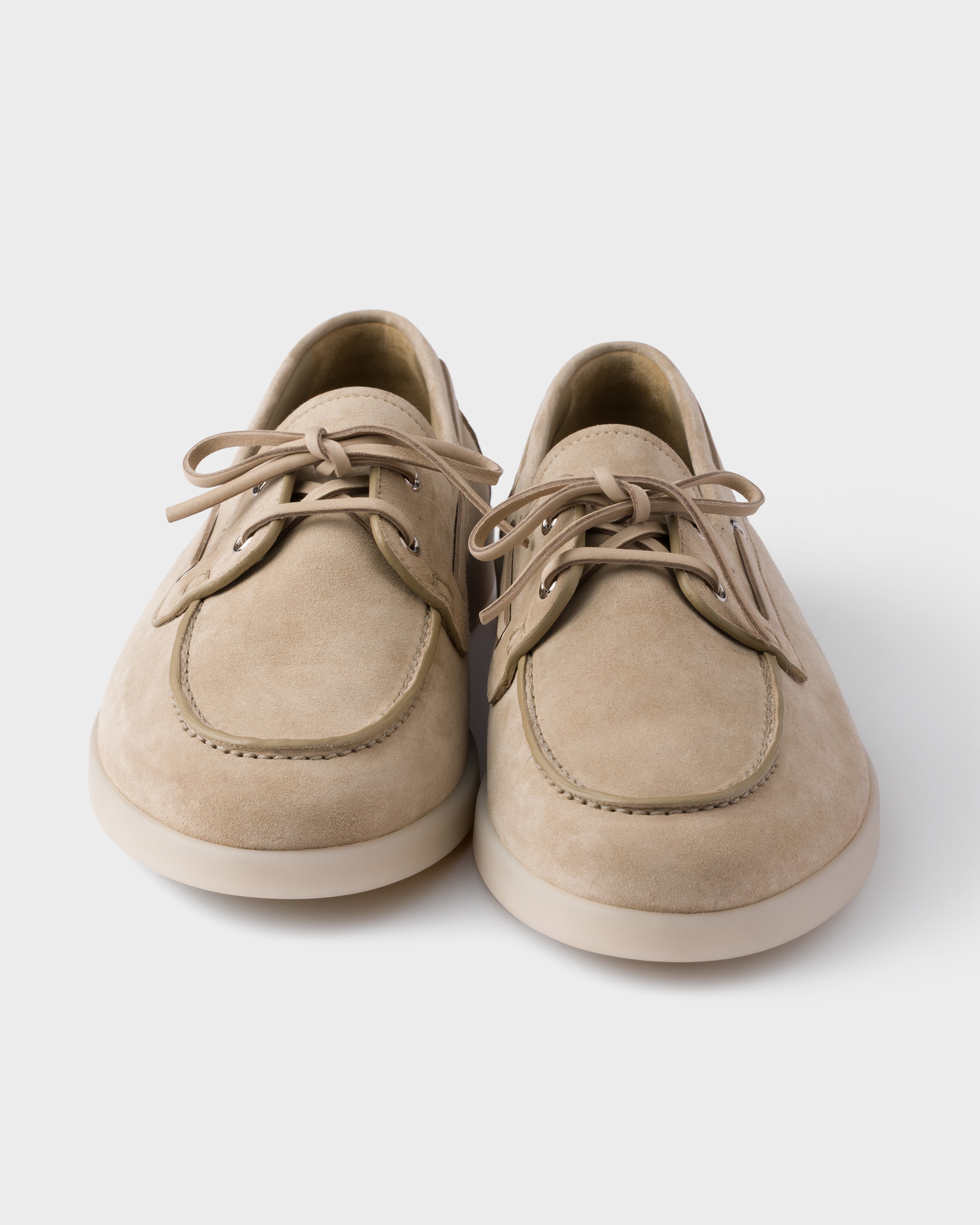 Desert Suede Boat Shoes With Laces | PRADA - United States