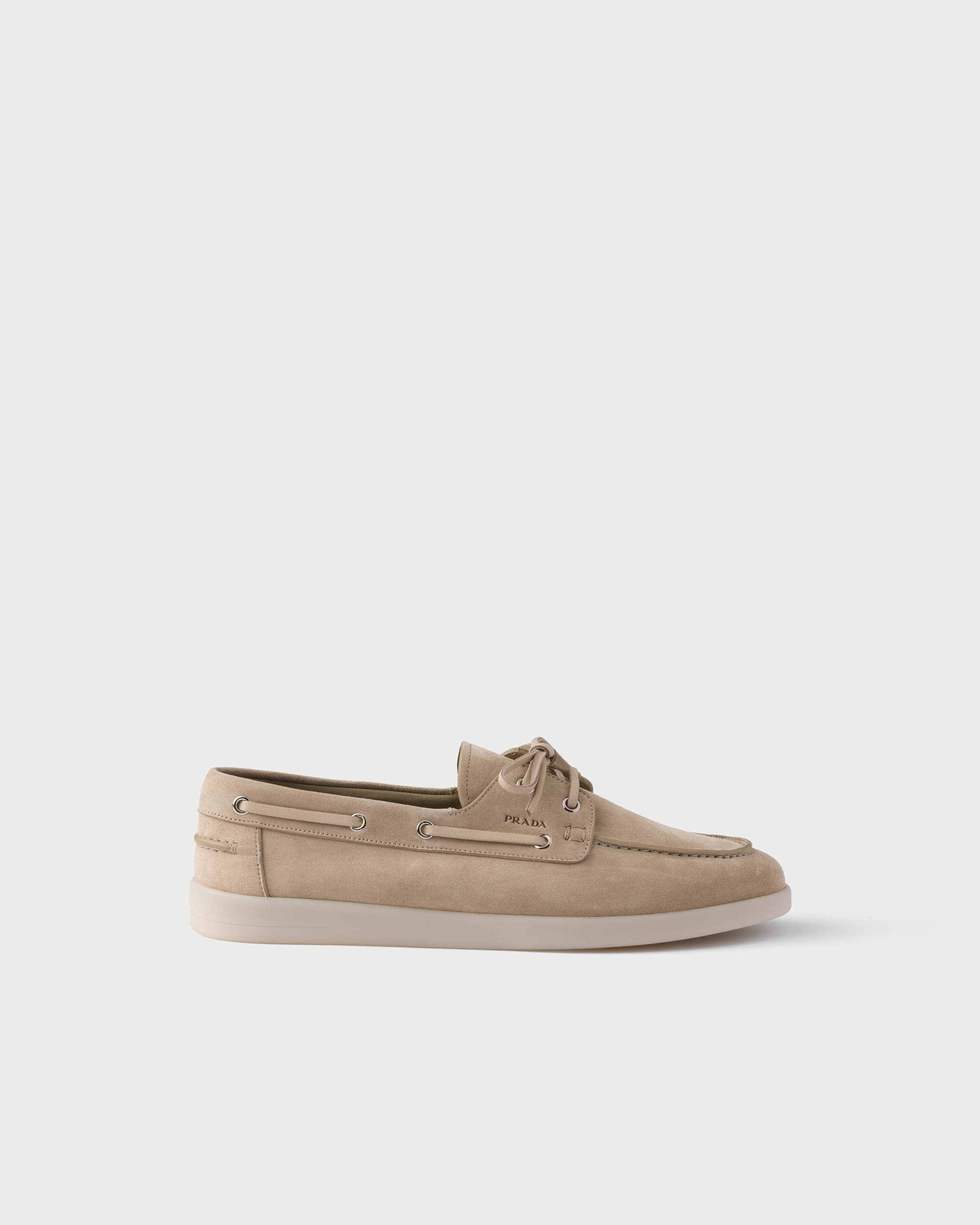 Desert Suede boat shoes with laces | PRADA - United States