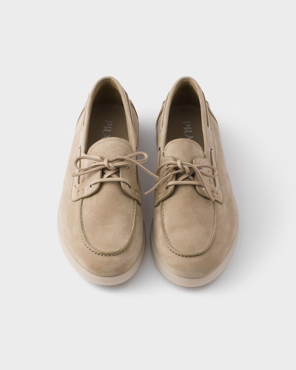 Suede boat shoes with laces - Desert Suede boat shoes with laces - Desert