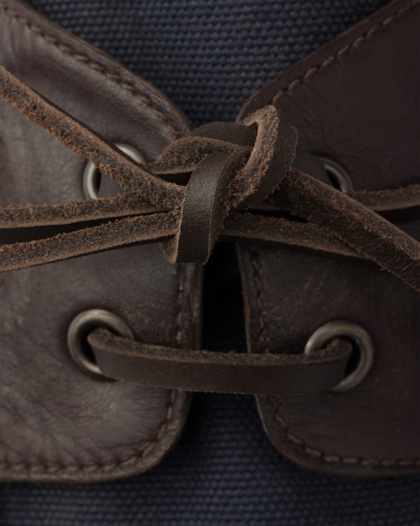 Shuffle aged canvas and leather boat shoes - Baltic Blue Shuffle aged canvas and leather boat shoes - Baltic Blue