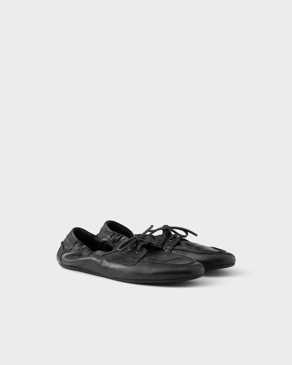 Zapatos Shuffle de piel envejecida con cordones - Negro Zapatos Shuffle de piel envejecida con cordones - Negro