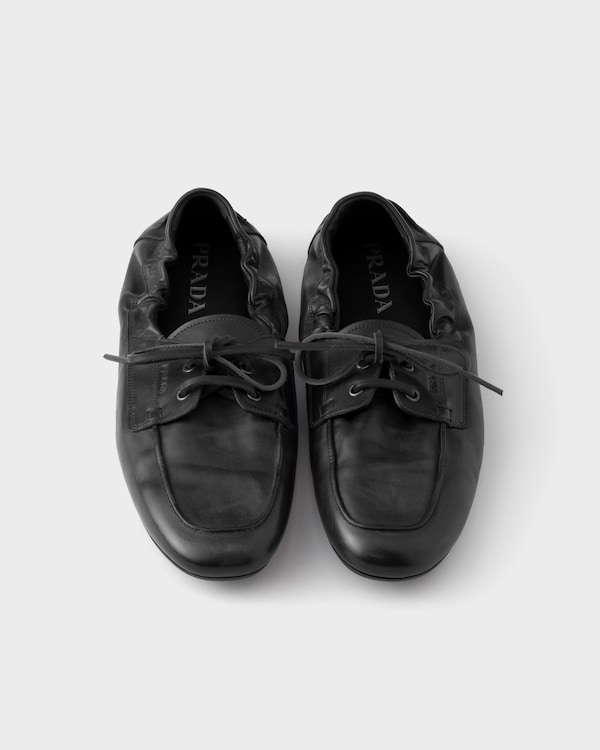 Zapatos Shuffle de piel envejecida con cordones - Negro Zapatos Shuffle de piel envejecida con cordones - Negro