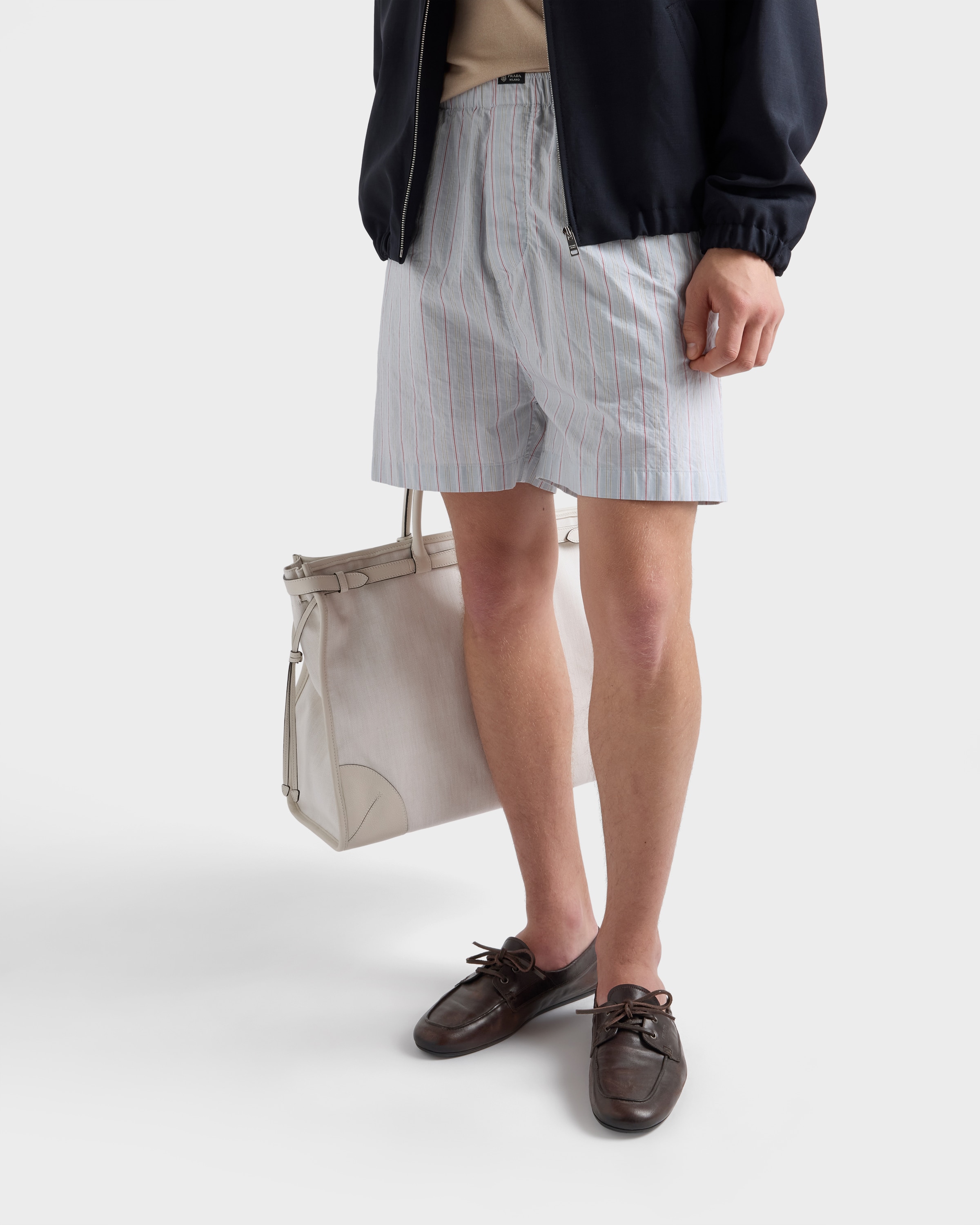 ダークブラウン アンティークレザー レースアップシューズ | PRADA - 日本