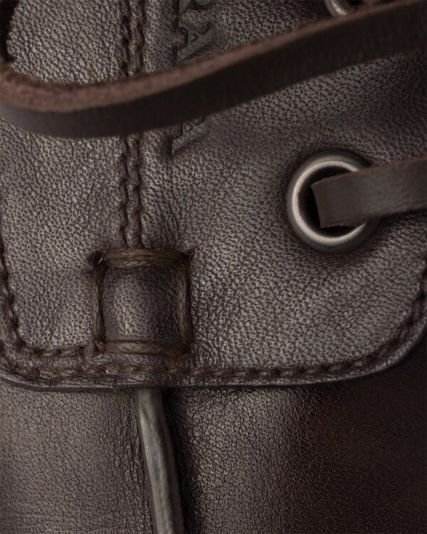 حذاء Shuffle برباط من الجلد المعتّق - بني داكن حذاء Shuffle برباط من الجلد المعتّق - بني داكن