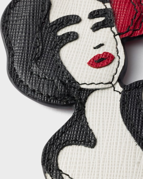 Saffiano and croco leather name tag Saffiano and croco leather name tag