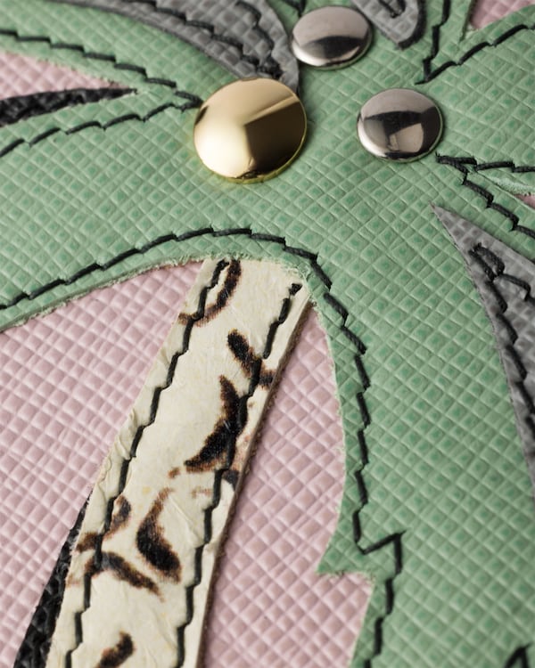 Saffiano and Ayers leather name tag Saffiano and Ayers leather name tag