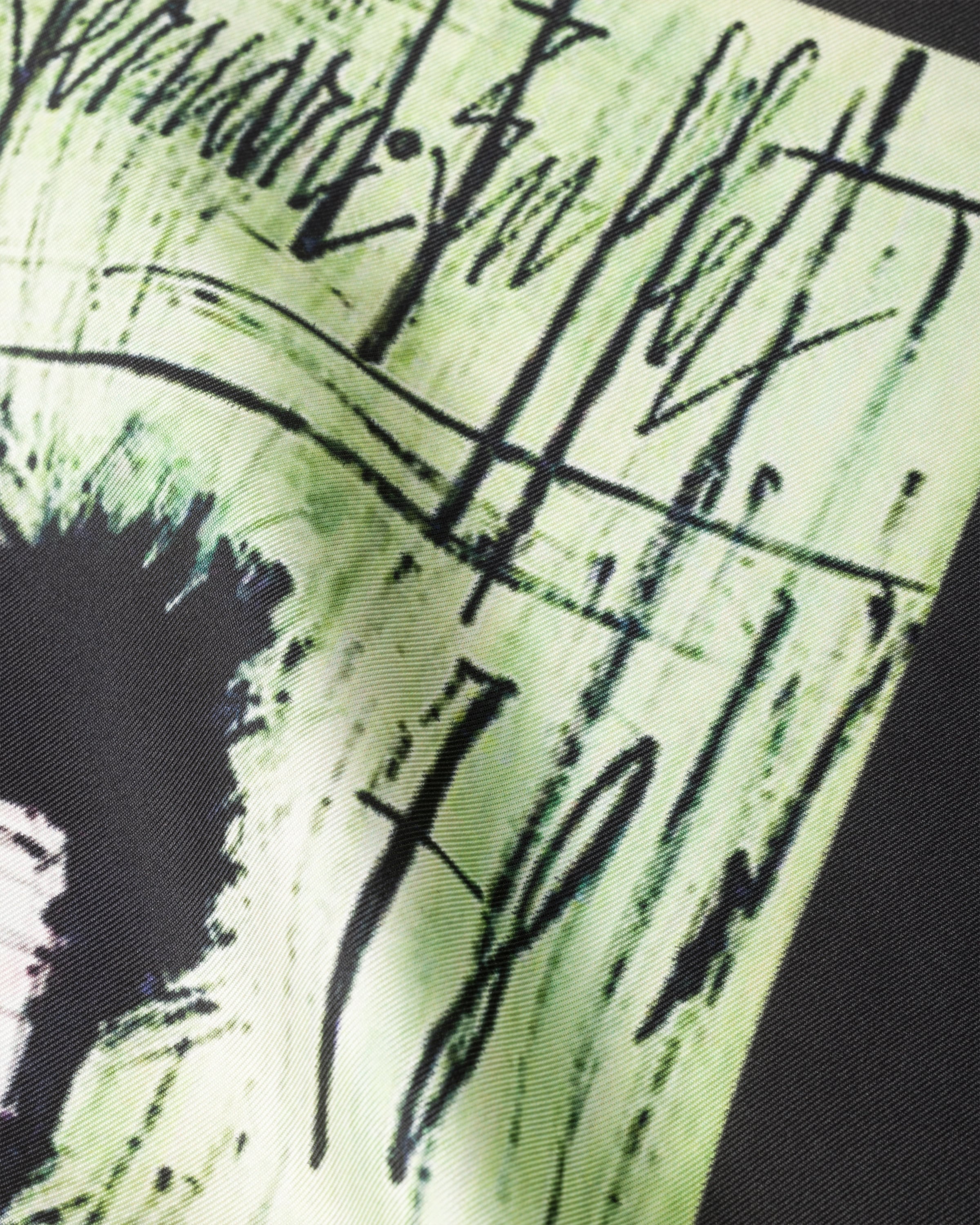 Prada Jojo The Clown-print Scarf In Dark Grey+green