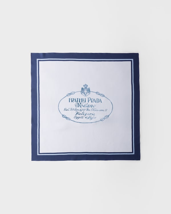 Printed twill scarf - Blue/Sky Blue Printed twill scarf - Blue/Sky Blue