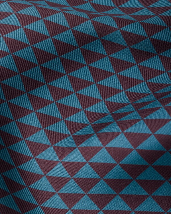 Printed silk twill scarf - Plum/Teal Printed silk twill scarf - Plum/Teal