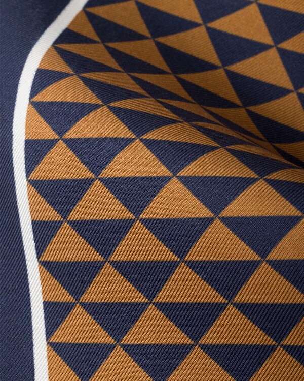 Printed silk twill scarf - Baltic/Tobacco Printed silk twill scarf - Baltic/Tobacco