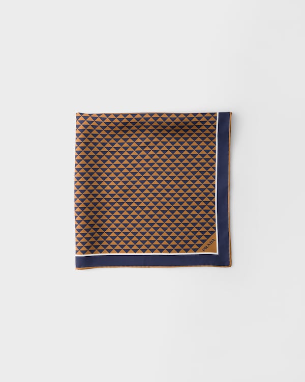 Printed silk twill scarf - Baltic/Tobacco Printed silk twill scarf - Baltic/Tobacco