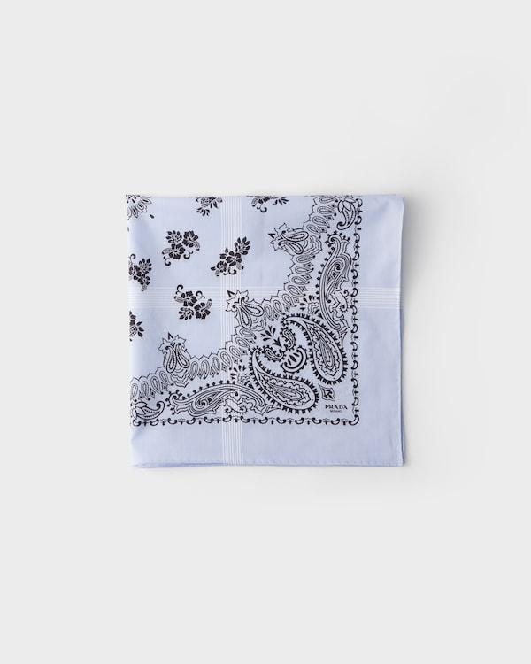 Printed batiste scarf - Sky Blue/White Printed batiste scarf - Sky Blue/White