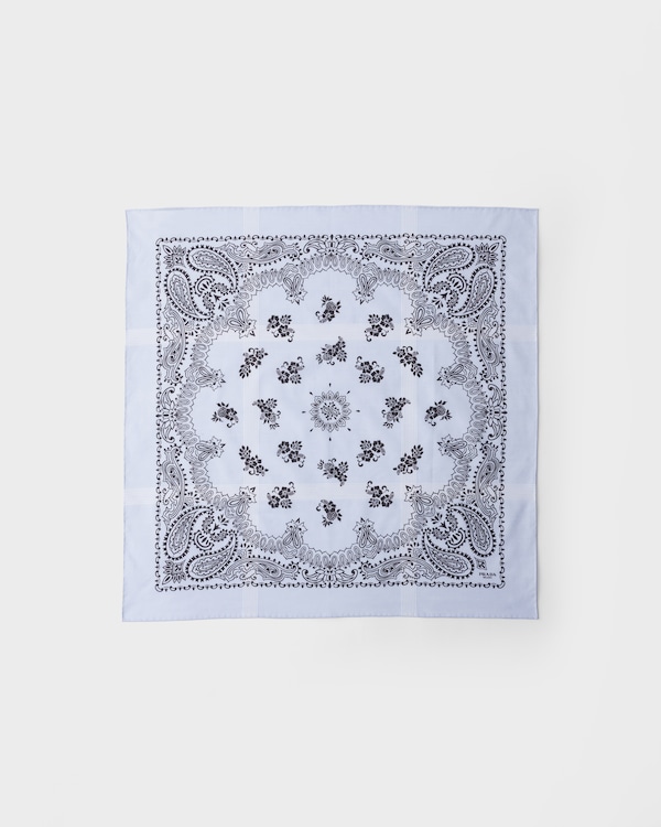 Printed batiste scarf - Sky Blue/White Printed batiste scarf - Sky Blue/White