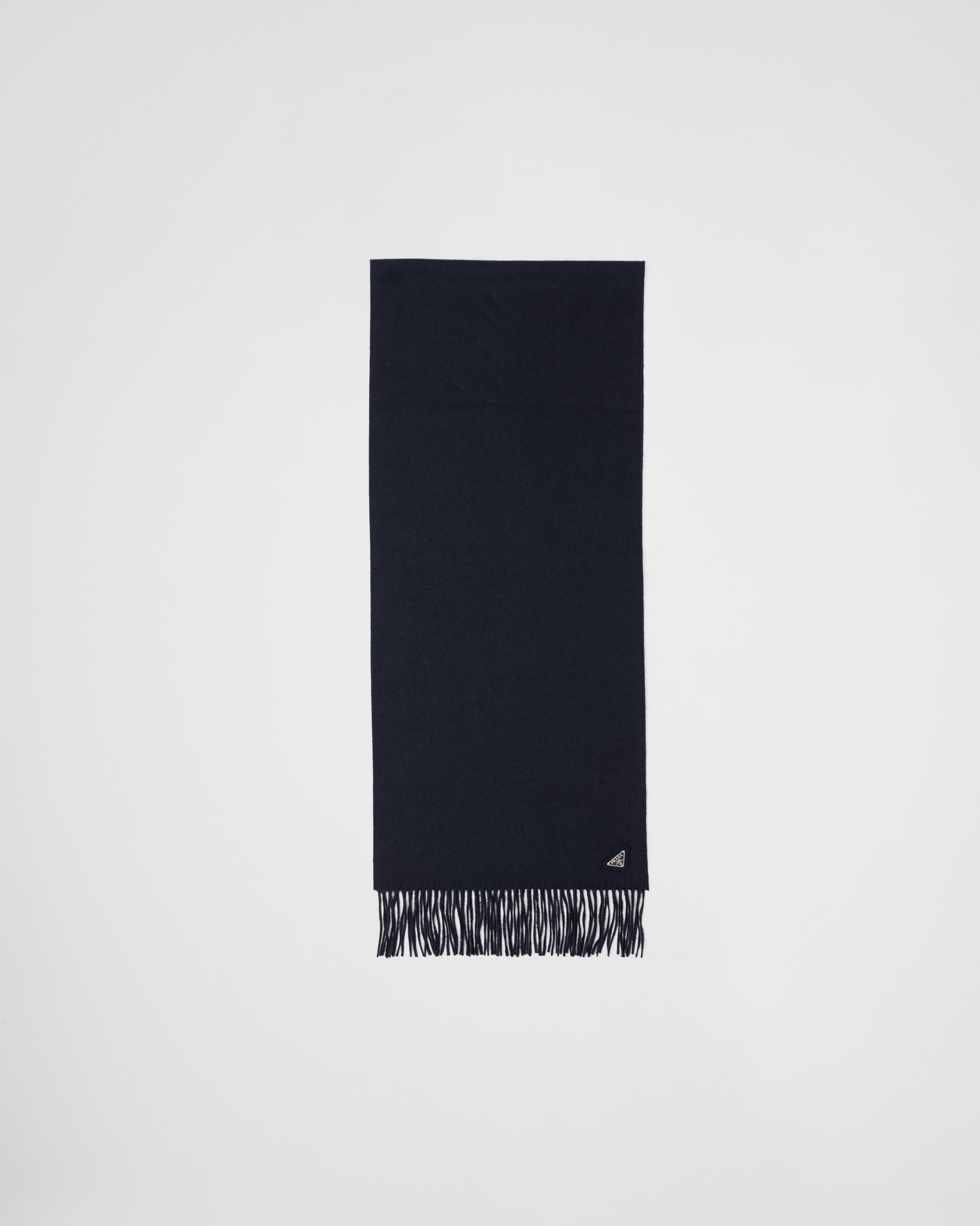 Navy Silk And Cashmere Scarf PRADA