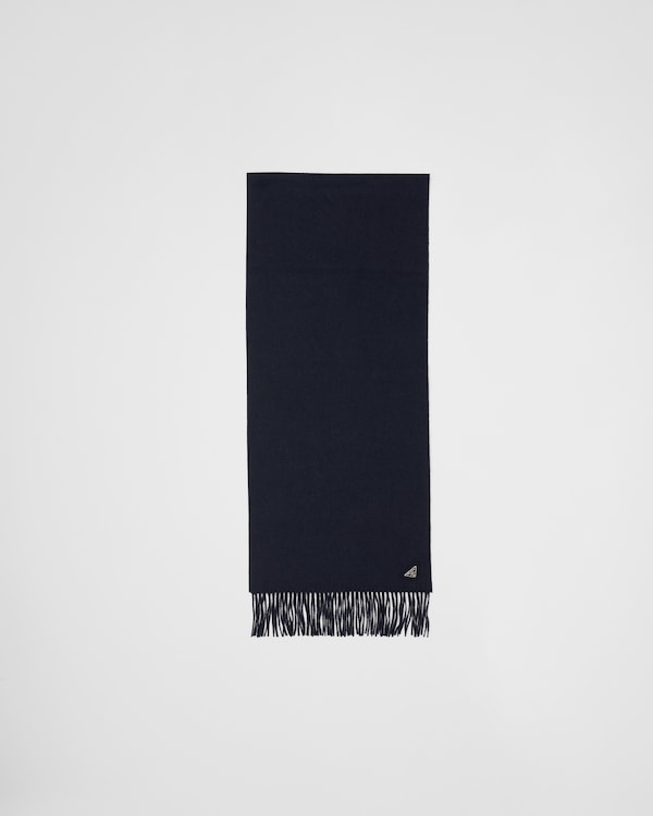 Anthracite Gray Cashmere scarf | PRADA