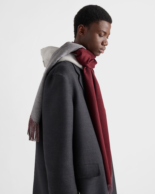Double cashmere scarf - Bordeaux/Slate Double cashmere scarf - Bordeaux/Slate
