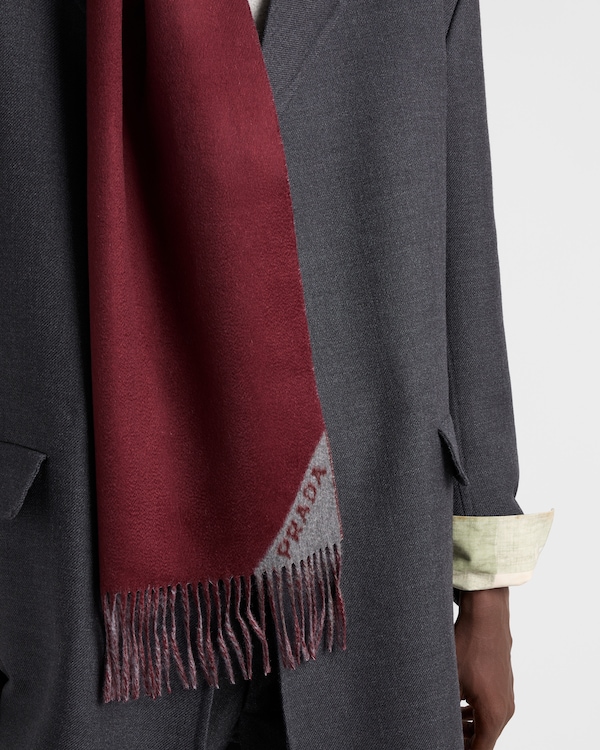 Double cashmere scarf - Bordeaux/Slate Double cashmere scarf - Bordeaux/Slate