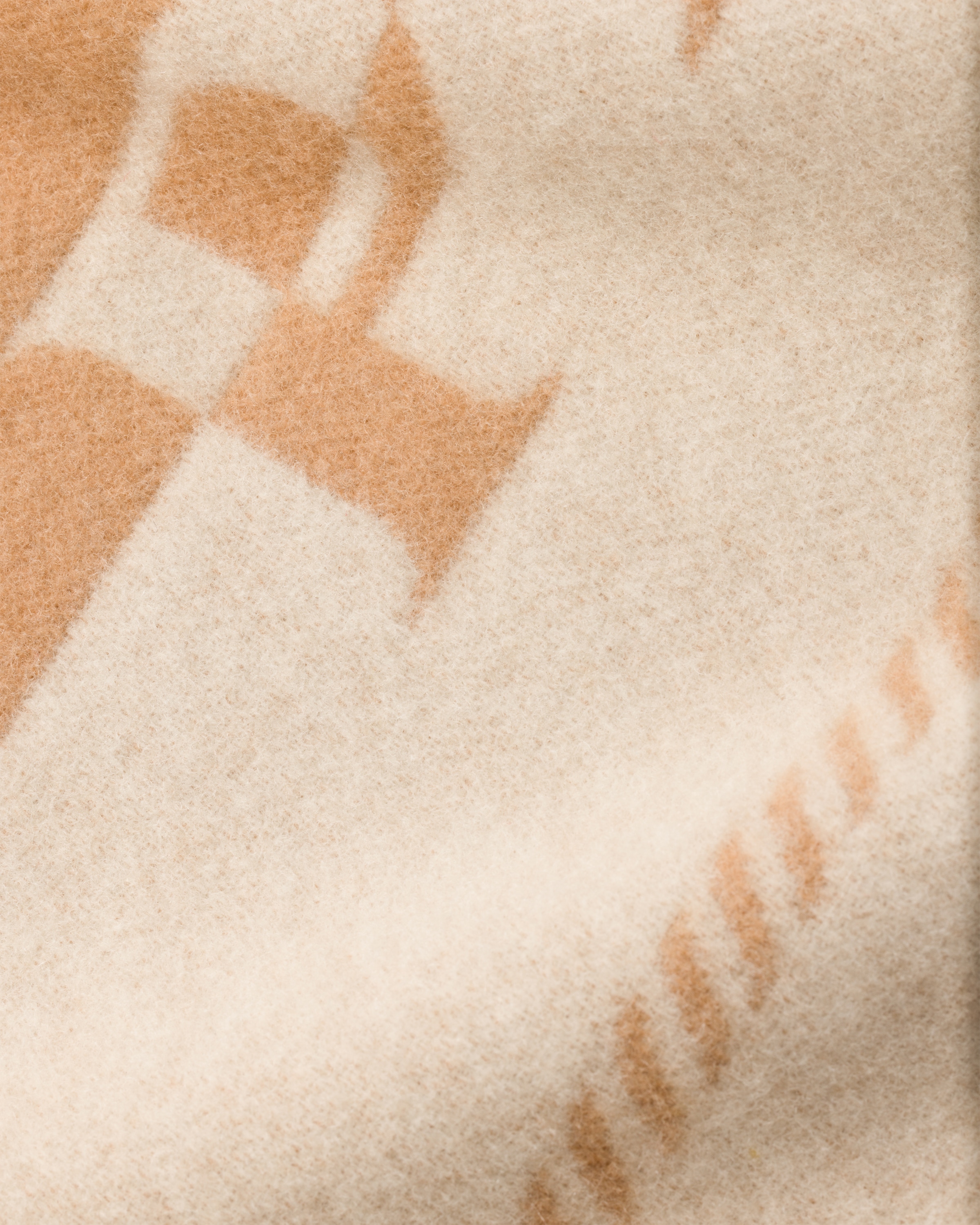 Ivory/Camel Small wool scarf with jacquard logo | PRADA