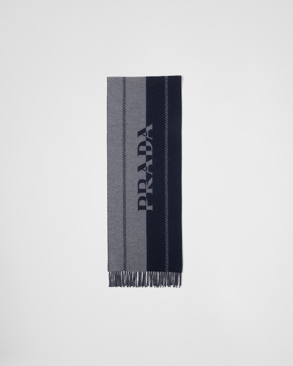 今ならほぼ即納！ gabardine Re-Nylon with scarf Wool Black pocket PRADA | マフラー/ショール