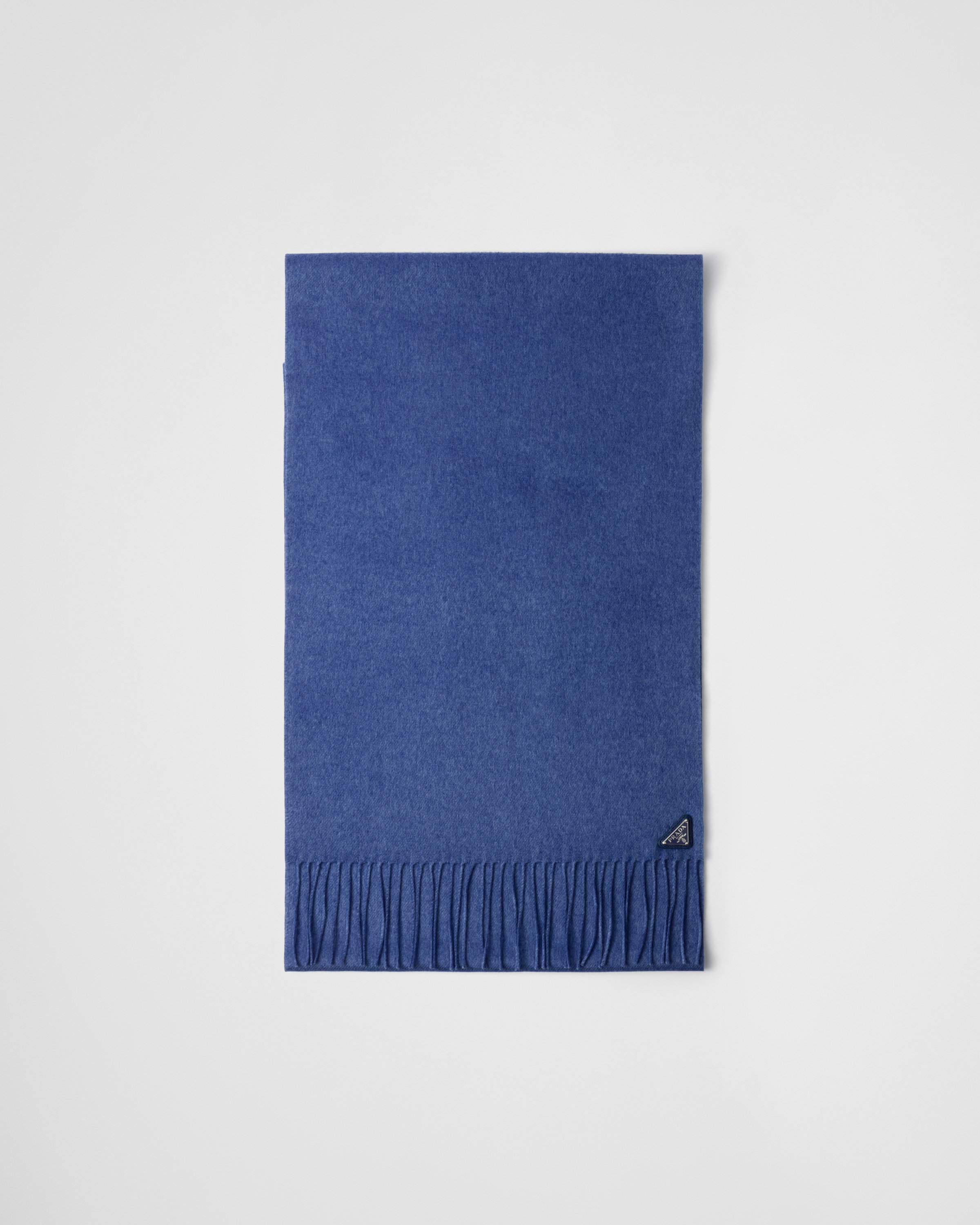 Prada Silk And Cashmere Scarf In Tintenblau