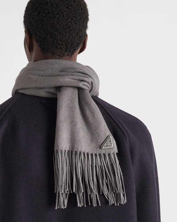 Silk and cashmere scarf - Marble Gray Silk and cashmere scarf - Marble Gray