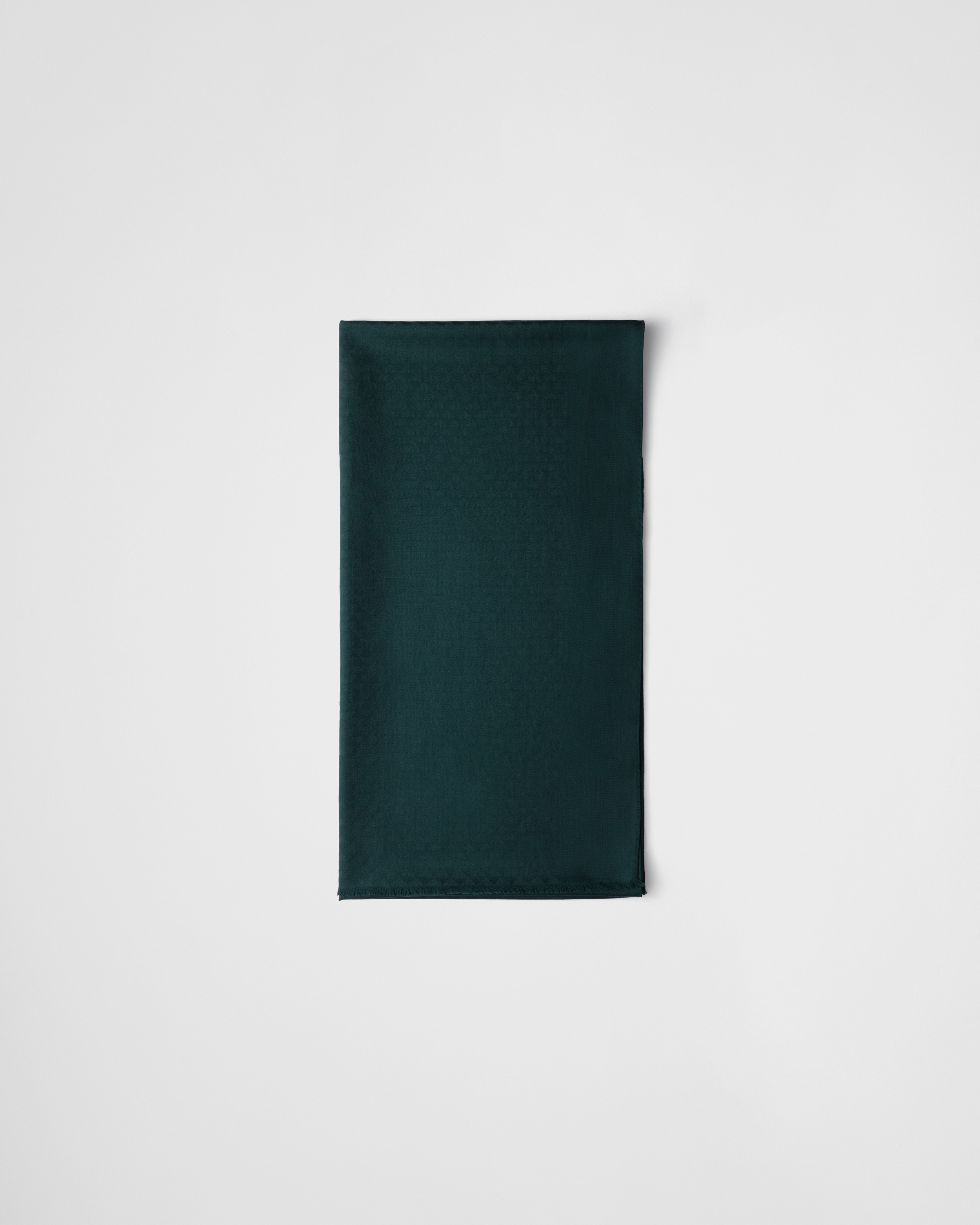 Prada Wool And Silk Scarf In Forest Green