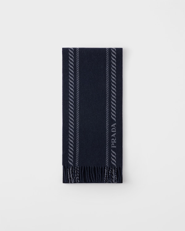 Wool and cashmere scarf - Navy Wool and cashmere scarf - Navy