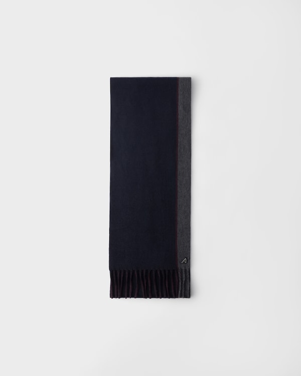 Cashmere and wool scarf - Blue/Burgundy Cashmere and wool scarf - Blue/Burgundy