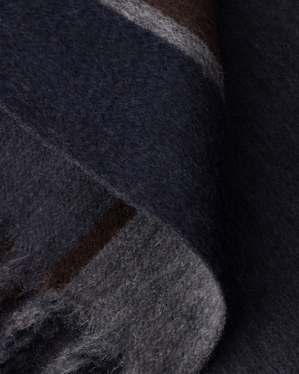 Cashmere and wool scarf - Ebony/Aviation Blue Cashmere and wool scarf - Ebony/Aviation Blue