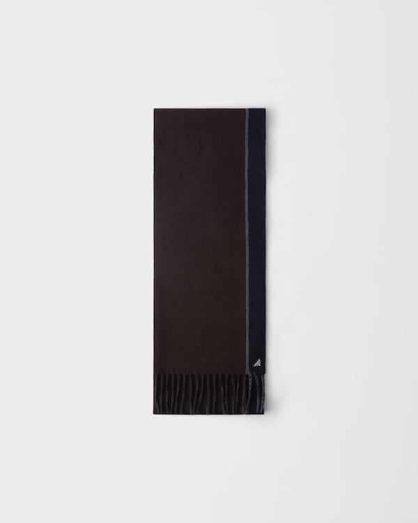 Cashmere and wool scarf - Ebony/Aviation Blue Cashmere and wool scarf - Ebony/Aviation Blue