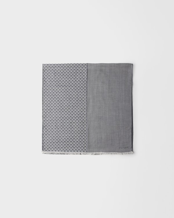 Écharpe en cachemire, laine et soie - Denim Écharpe en cachemire, laine et soie - Denim